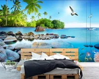 Papel tapiz de fotos personalizado isla de paisaje de paisaje de paisaje en 3D pintura moderna moda sala de estar dormitorio TV TV Tappho de papel tapiz