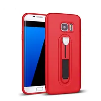 Casos Ultrathin TPU Choque-àpropria Stealth Bracket Telefone para Samsung Galaxy Note8 S7 S7Dedge Pintura De Couro Mão Sentimento Soft Shell