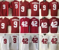 NCAA Alabama Crimson Tide College Football Jerseys Mens 42 Lacy 9 Cooper Red White Cheap Football Jersey