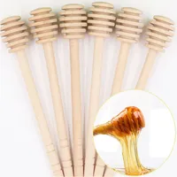 Agitadores de madera Honey Dipper Wooden Spoon Stick para Honey Jar Stick Collect and Dispense Honey Tools