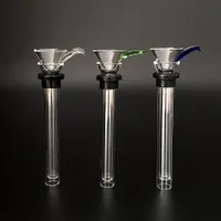Glas Mannelijke dia's en vrouwelijke stamdia-trechterstijl met zwarte rubberen eenvoudige downstam voor rokende glazen bongen Oliepijp waterpijp