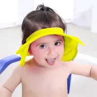 Ny justerbar spädbarn baby shower cap silikon shampoo öronskydd keps barn bad visan hatt hår tvätt sköld
