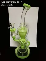 FTK import Clear 2022 Hookahs new smoking glass bong Fab Torus klein recycler water pipes oil rig14.4mm female joint good function short delivery time