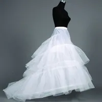 Beyaz 3 Hoops Gelin Gelinlik Petticoat Ruffles Düğün Resmi Elbise Için Kesme Rüslü Gelin Binolin Kayma