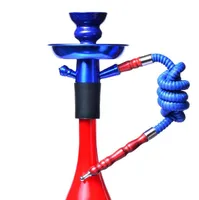 Hookah shisha bong rökning rör set cool mini vacker arabisk stam hookah glas vas cigarett verktyg tillbehör 3 färger en slang