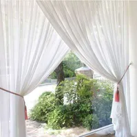 Billig weiche reine weiße Tüllvorhänge für Wohnzimmer Sheer Vorhang für Schlafzimmerfensterbehandlungen Sheer Küchengewebe Garne