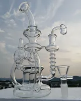 Recycler bong glass water pipe with accessory oil burner glass oil rig 14.4mm or 18.8mm joint