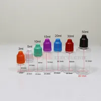 Pet Transparent E cig liquid bouteilles 10 ml 15 ml 20ml 30ml 50ml Bouteilles vides à licorne Plastique Dropper en plastique