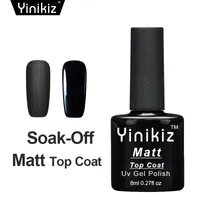 Yinikiz 2017 Top Base Coat Black Color Matte Shiny UV LED Soak Off Gel Polish Set Frosted Surface Matt Top Coat Gel