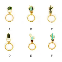 Succulent Potted keyrings Cactus keychains beach style Cactus Design Keychain creative car key holder cute key finder bag rings