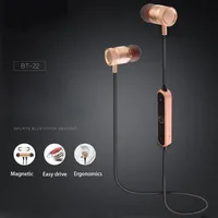 BT-22 Bezprzewodowe słuchawki Bluetooth Zestaw słuchawkowy słuchawki stereo muzyka sportowy Uruchomienie magnetycznych słuchawek z funkcją redukcji szumu