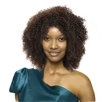 Ninguno Lace Full Machine Made Human Hair Wigs Short Bobr Capless Afro Kinky Curly 4#Color Negro Mujeres Top Calidad