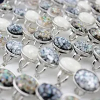 Blanda färg 20 stycken silverpläterad mode trendigt enkelt fingerring smycken för kvinnor billigt fabrikspris