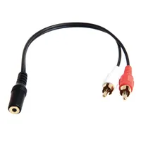 JINSHENGDA 3.5mm Jack Femelle Stéréo Pour 2 Mâle RCA Plug Audio Y Splliter Câble De Conversion