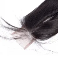 Peruvian Human Hair Closure 2X6 Lace Closure Straight Peruvian Hair Middle Part With Baby Hair Closures 10-20inch