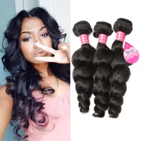 8A High Quality Brazilian Loose Wave 3 Bundles Unprocessed Human Hair Extensions Wet and Wavy Human Hair Wholesale Price Free Shipping