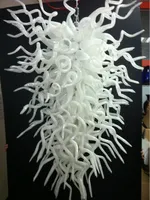 Günstige Preise Big Verkaufs-Art-Kronleuchter Art Design White Hand Blown Murano Glas Lange Leuchter-Leuchte