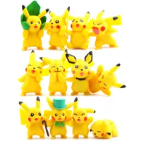 12Pcs Lot Pika Anime Games Action Figures PVC Mini Figurines Toys Artwares Cake Toppers 2-5cm 1-2Inch Tall