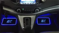 PAMPSE 4pcs 자동차 내부 분위기 램프 바닥 매트 LED 장식 램프 APP 제어 다채로운 깜박이 라이트 RGB 원격