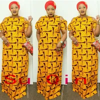 ファッションブランドの緩い女性のMaxi Dashiki Dress Bazin印刷の弾性アフリカ風プラスサイズのフェムメスvestidos