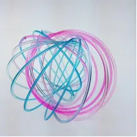 Novo stee brinquedo de plástico toroflux magia anel de fluxo de fluxo de brinquedos cinética primavera brinquedo engraçado jogo ao ar livre brinquedo inteligente