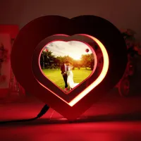 2018 mode cadre photo flottant coeur rouge lévitation magnétique photos cadre suspension magnétique cadre photo bureau à domicile décoration cadeau