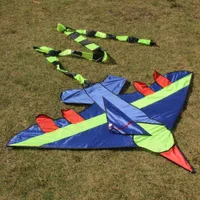 Niños volando kite novedad dibujos animados diseño avión forma cometas con colas largas diversión al aire libre deportes niños juguete
