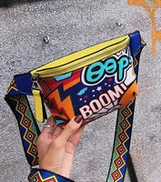 Toptan Su Geçirmez Renkli Bel çantası Graffiti sanat açık fanny kadınlar için Kolayca Taşıma Cep Telefonu Renkli baskı halk-özel ...