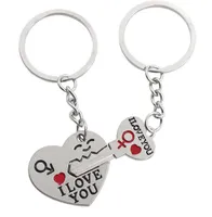Vintage Silver I LOVE YOU Heart Couple Men Women Symbol Keychain For Keys Car Bag Key Ring Handbag Gift Jewelry Key Chains Accessories NEW