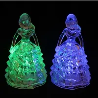 Hurtownie Akrylowy Siedem Kolor Zmienne Dzieci Prezenty Urodzinowe Flash Zabawki Kryształ Princess Led Night Lights Lampa Świąteczne oświetlenie dekoracji