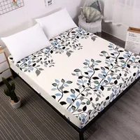 1 Adet Yeni Tasarım 6 Boyutları Polyester Çarşaf Elastik Bantlı Yaprak Desen Derin 25 cm Yatak Yatak Örtüsü Donatılmış Levhalar Ev Kullanımı