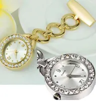 Luxury Rhinestone Round Dial Nurse Watch Brosch Pin Quartz Fob Pocket Watch