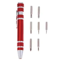 8 in 1 Präzisionsschraubendreher Sätze Tragbare Aluminiumlegierung Reparaturwerkzeuge Mini Schlitzbits Schraubendreher Stift