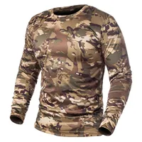 2021Long Рукав тактический камуфляж футболка мужские солдаты боевые военные футболки быстрый сухой модный человек о шеи армейская рубашка