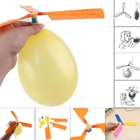 flying Balloon Helicopter DIY balloon airplane Toy children Toy self-combined Balloon Helicopter free shipping
