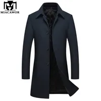 Novos Casacos De Lã De Inverno Homens Engrossar Casaco De Cashmere Longo Trench Jacket Moda Manteau Homme J527