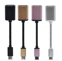 metal spring USB-C 3.1 Type C Male To USB 3.0 Female spring Sync Data Charger metal OTG Cable Converter For Google