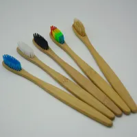 Bamboo Brosses à dents Langue Nettoyant Denture Dents Kit de voyage OEM Logo Hotel Jetable Tooth Brush Soft Gratuit