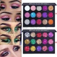 Brand CmaaDu Makeup Eyeshadow Palettes 15 Color Diamond Sequins Shiny Glitter Eye Make up 2 Styles