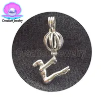 Fashion Jewelry Silver Pearl Cage locket rabbit/motorcycle/Dinosaur Egg Pendant Findings Essential Oil Diffuser For Oyster