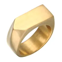 Ze stali nierdzewnej Męska pierścionek ze złotym srebrnym czarnym kolorem geometryczne akcesoria męskie dla mężczyzn biżuteria