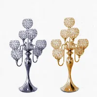 Centre de table vase trompette, vase à fleurs en cristal, or ou ruban Décoration de mariage vase à trompette