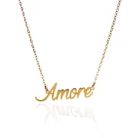 18k Gold Plated name necklace for Women Jewelry Stainless Steel Script &quot; Amore &quot; Customized Nameplate Necklace valentine&#039;s day NL2424