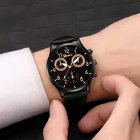 Wristwatch Men Watch Fashion Men's Leather  Casual Analog Quartz Wrist Watch Business Watches F80