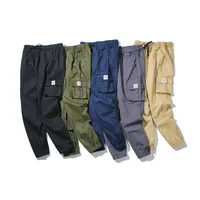 Calças masculinas de cinco cores PLUS-Spring-Size Pant Calça All-Match Moda Trend Multi-Pocket Skinny Cintureira Calças Calças Casuais Macacões