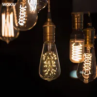 Woxiu Bulb Filament Lampe Lampe Vintage Edison Retro LED E27 8W GLOBE ST64 VIS style industriel antique 8W