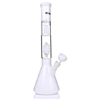 14 Inches Beaker Bong Glass Milky Water Pipes Coil Condenser Spiral Percolator Two Funcation with Downstem 14mm Bowl