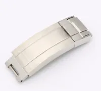CARLYWET 9mm x 9mm New Watch Band Buckle Glide Flip Lock Deployment Clasp Silver Brushed 316L Solid Metal Stainless Steel