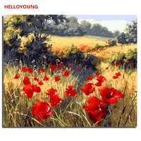 Wildflowers estão em plena floração Pintura Digital Pintura pintado à mão óleo por números pinturas a óleo pinturas de rolagem chineses