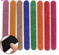 Glitter Nail Files Buffert Dubbelsida Nail Art Care Tools Slipning Pedikyr Manikyrvård Makeup Tools Mix Color